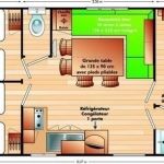 Mobil home 2, Le Mas de la Pérouse, Ardèche, Vue intérieure 00